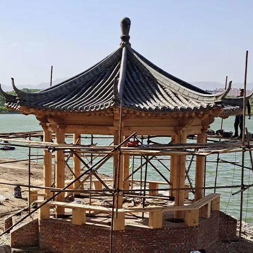   唐縣占秋園林古建筑工程 仿古雙層涼亭 古建涼亭