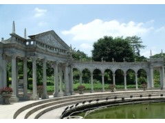 供應工程案例,園林古建工程案例,弧形門廊雕刻,異型羅馬柱裝飾