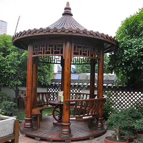 棗莊防腐木圓頂涼亭規(guī)格尺寸