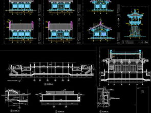 園林寺廟古建筑施工圖平面設計圖下載 圖片18.52mb 園林cad圖紙大全 園林景觀cad圖紙