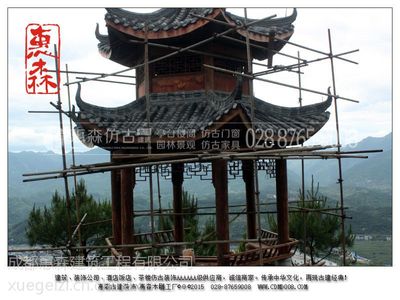 惠森古建提供定制實木景觀亭、仿古亭子修建隊伍