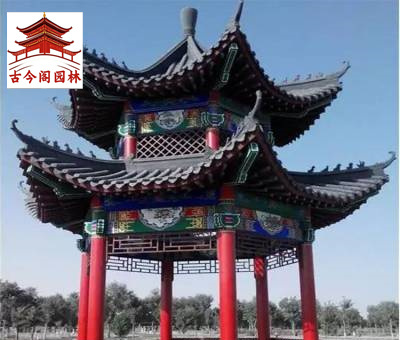 貴州畢節古建雙層涼亭 仿古園林亭 戶外庭院二層防腐八角亭
